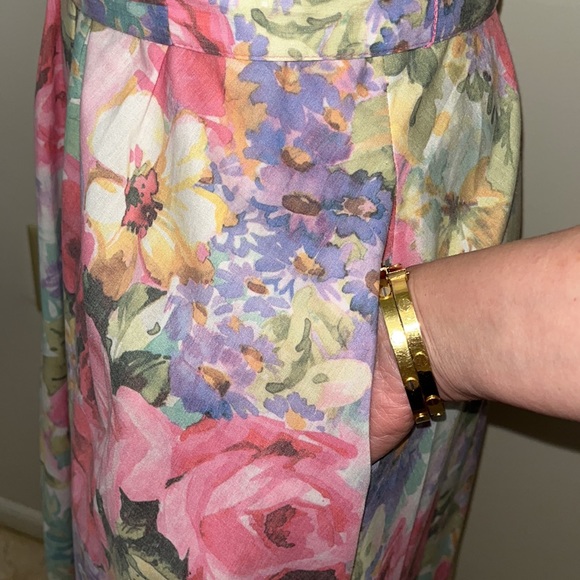 Vintage 80s Floral Midi Dress - Picture 13 of 14